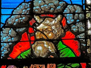 Ventana que representa a Moisés en la Transfiguración de French School